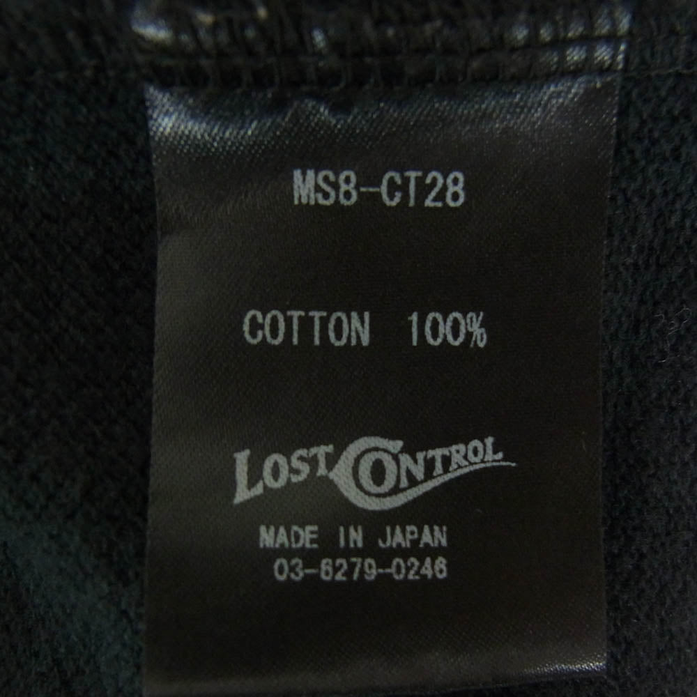 LOST CONTROL ロストコントロール MS8-CT28 ロゴ刺繍 エンブロイダリ― 半袖 ポロシャツ ブラック系 1【中古】