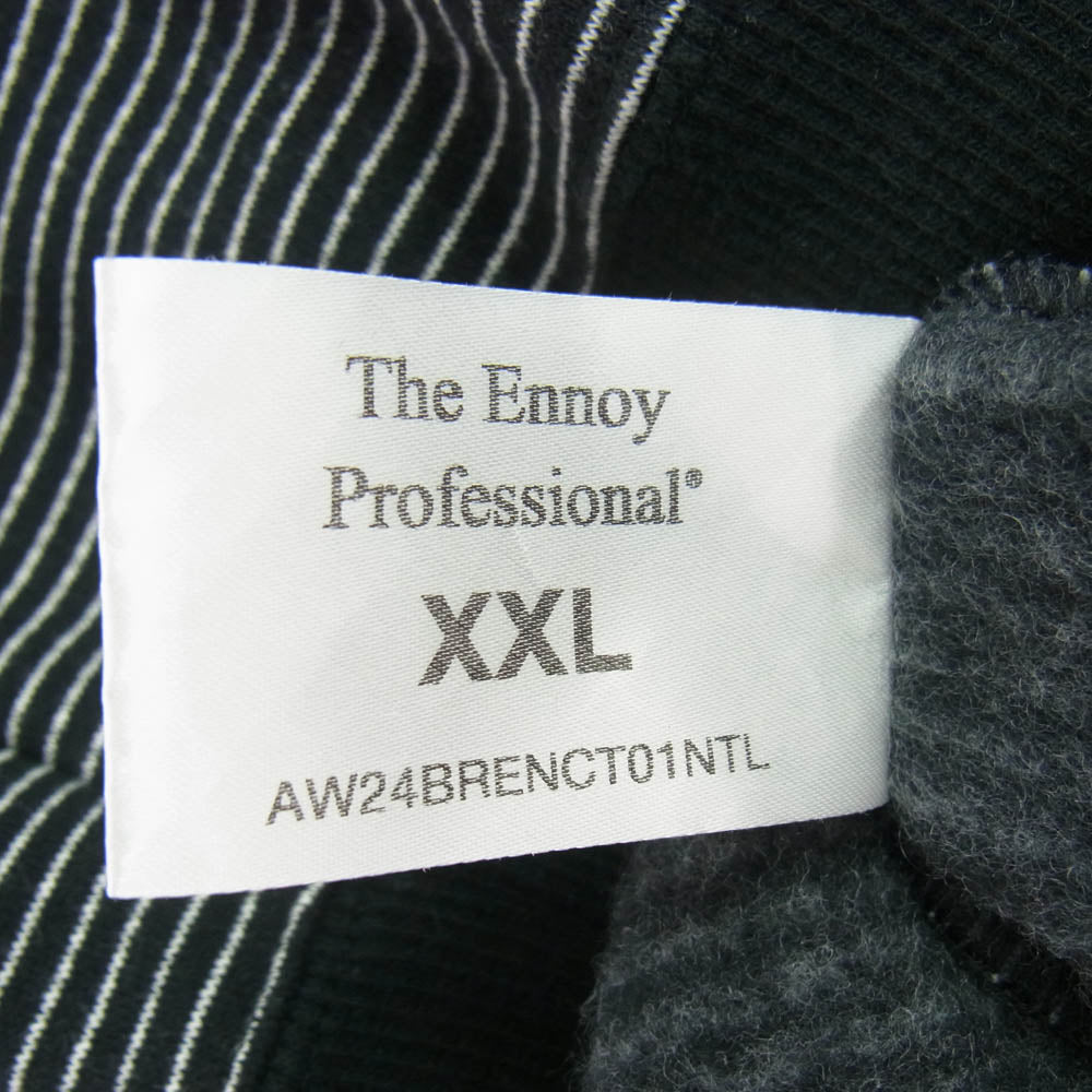 The Ennoy Professional ザ エンノイ プロフェッショナル BORDER CREW NECK SWEAT ボーダー クルーネック スウェット ブラック系 XXL【中古】