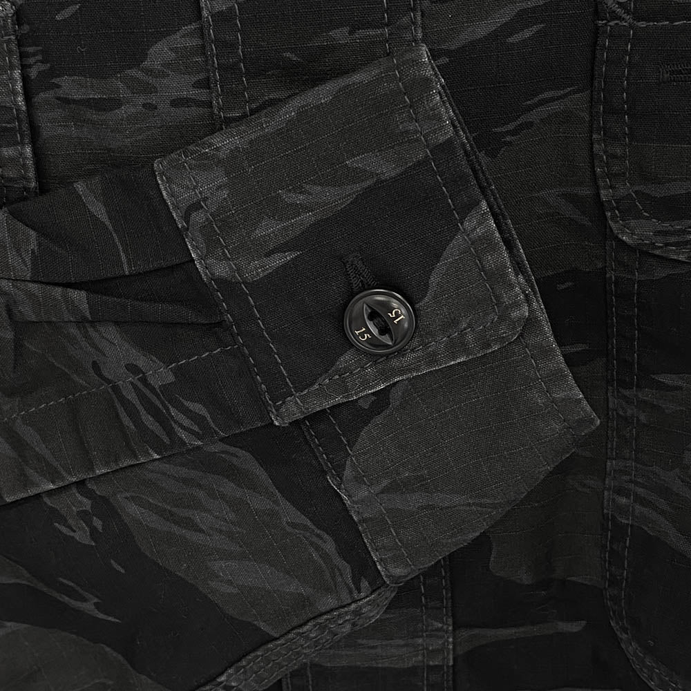 NEIGHBORHOOD ネイバーフッド 23SS 231AQWSN-SHM02S × WIND AND SEA ウィンダンシー CAMOUFLAGE OFFICER SHIRT LS カモフラージュ 迷彩 オフィサー 長袖 シャツ ブラック系 L【新古品】【未使用】【中古】