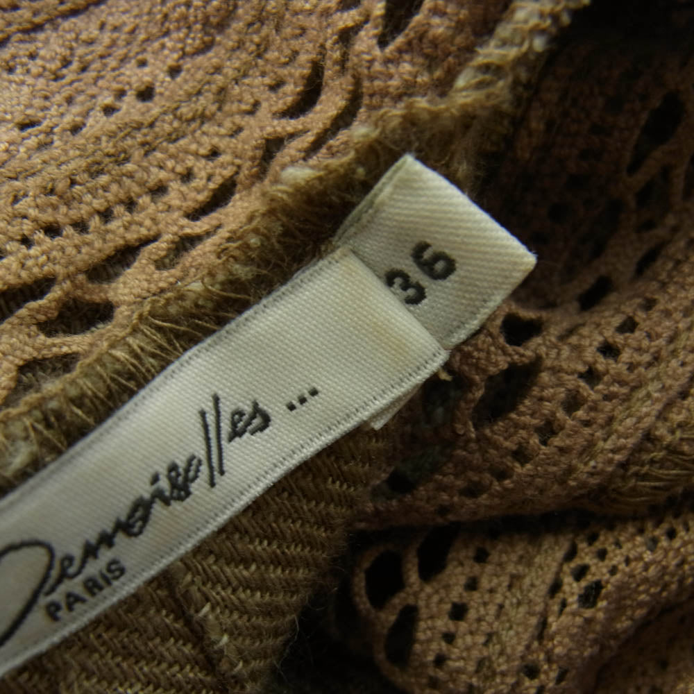 メドモアゼル リネン ブラウス 長袖 シャツ ベージュ ベージュ系 36【中古】