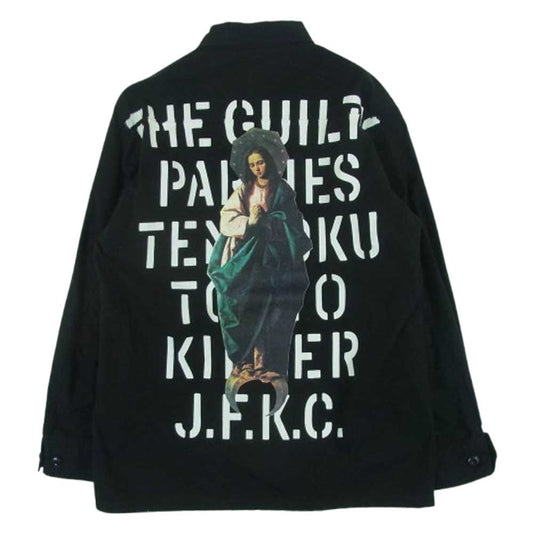 WACKO MARIA ワコマリア 天国東京 FATIGUE JACKET マリア プリント ファティーグ ジャケット 日本製 ブラック系 S【中古】