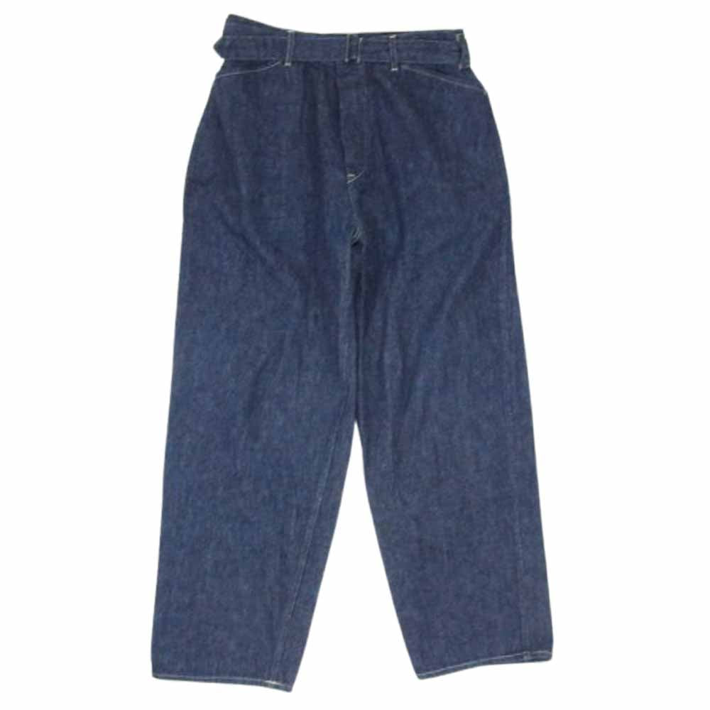 COMOLI コモリ 21SS T01-03004 ベルテッド デニム パンツ インディゴ 