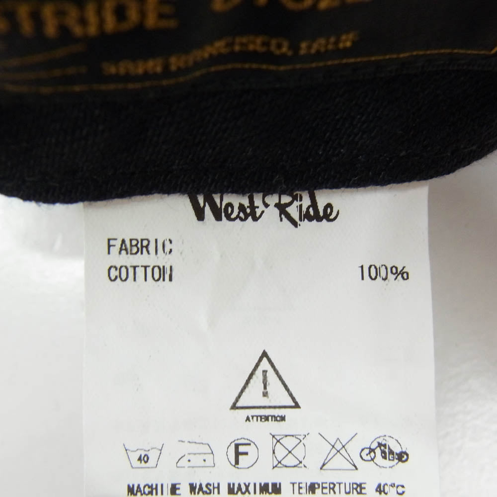 WESTRIDE ウエストライド ロゴ ワッペン コットン キャップ ブラック系 L【中古】
