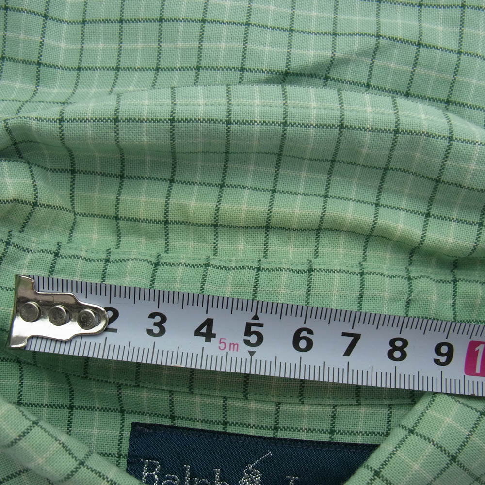 RALPH LAUREN ラルフローレン CUSTOM FIT チェック BD シャツ グリーン系 L【中古】
