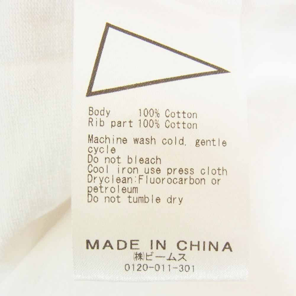 BEAMS ビームス SSZ エスエスズィー × Pilgrim Surf+Supply ピルグリム サーフ サプライ プリント 半袖 Tシャツ ホワイト系 L【美品】【中古】