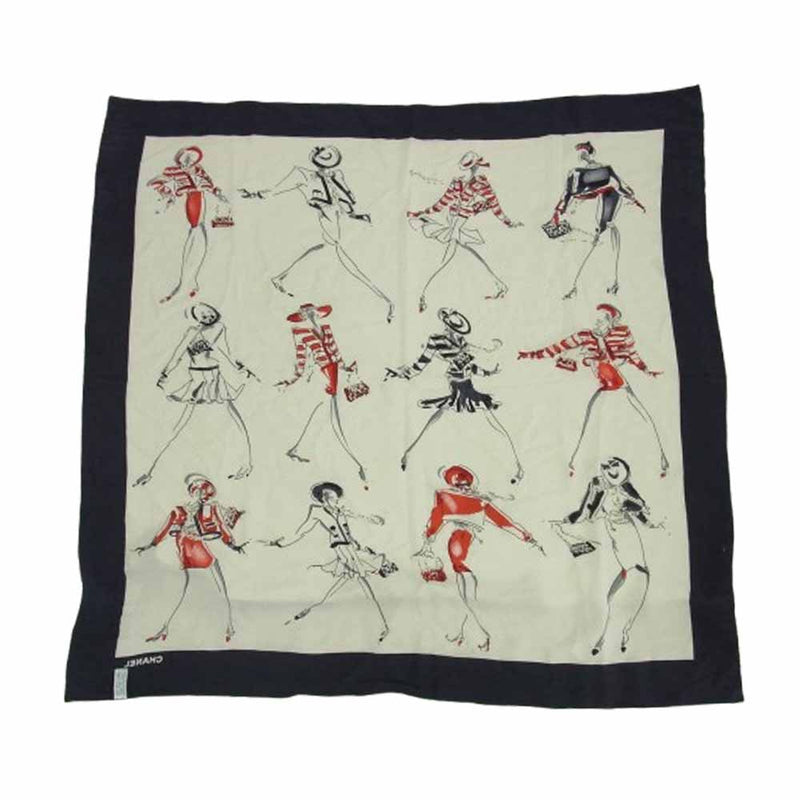 CHANEL シャネル マドモアゼル 大判 シルク スカーフ マルチカラー系