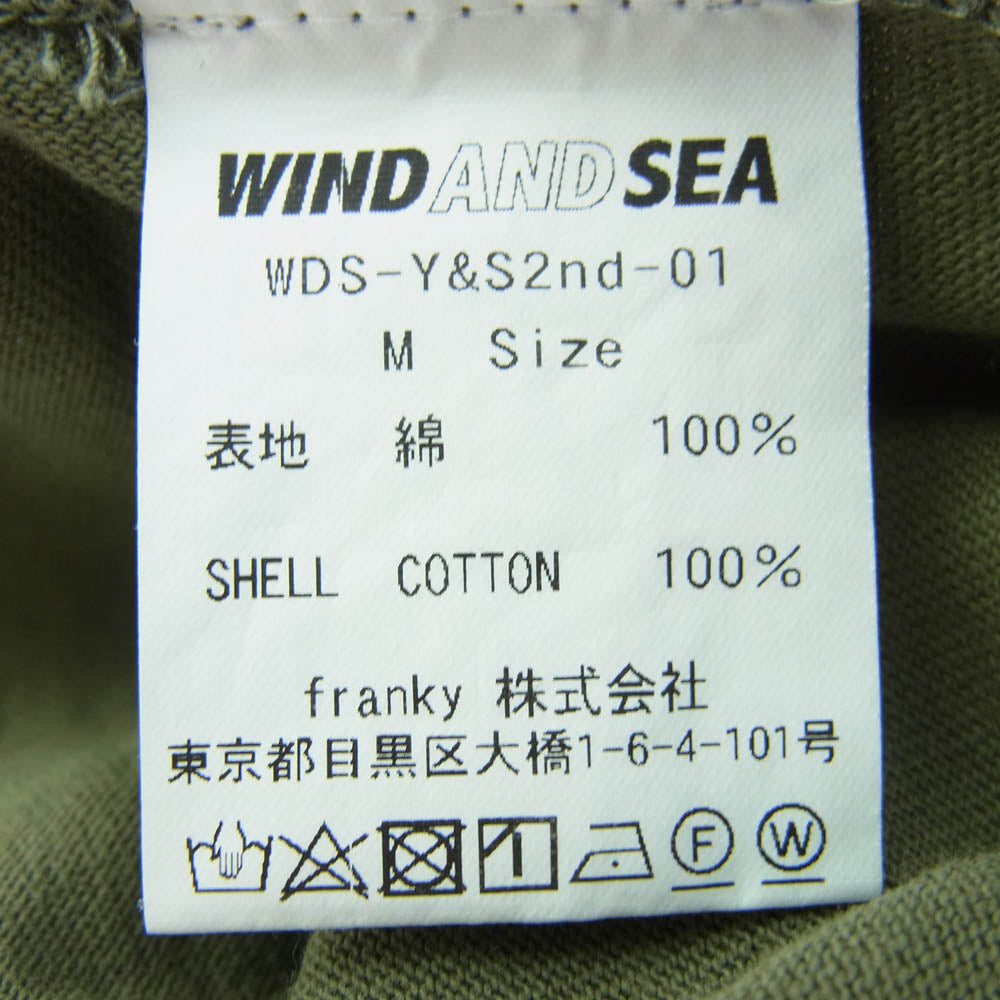 WIND AND SEA ウィンダンシー 22SS WDS-Y&S2nd-01 YOU AND SEA カスタム ロゴ Tシャツ オリーブ系 M【中古】