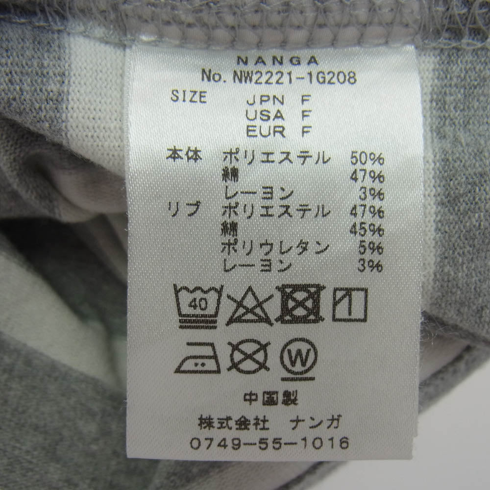 NANGA ナンガ NW2221-1G208 ECO HYBRID LOOSE FIT BORDER TEE ルーズフィット ボーダー Tシャツ 半袖カットソー グレー系 F【中古】
