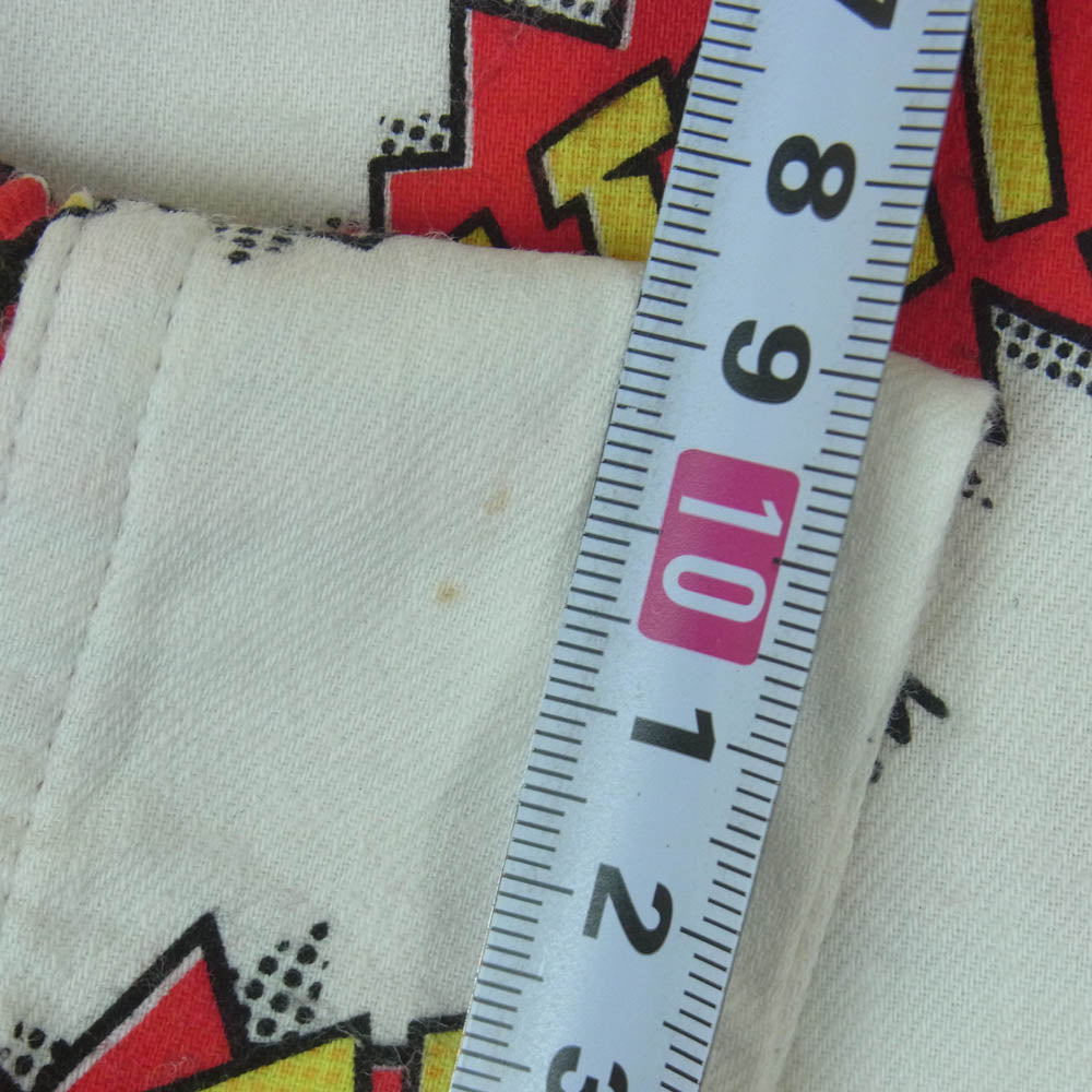 SAINT MICHAEL セントマイケル 22AW SM-A22-0000-027 PAJAMA SHIRT POW パジャマ 長袖 シャツ ホワイト系 レッド系 イエロー系 L【中古】