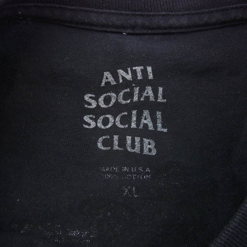 アンチソーシャルソーシャルクラブ ロゴプリント Tシャツ 半袖カットソー ブラック ブラック系 XL【中古】