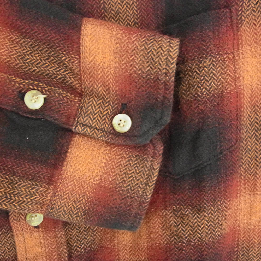 glamb グラム オンブレチェック コットン 長袖シャツ オレンジ系 3【中古】