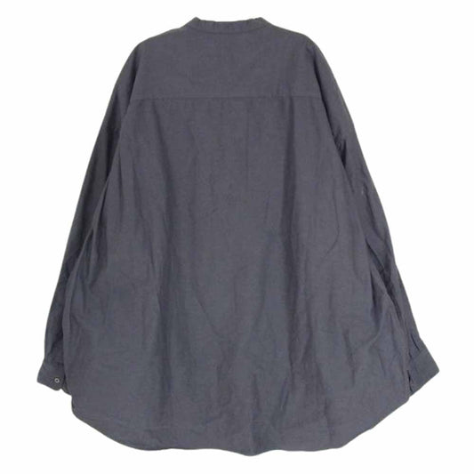 GRAPHPAPER グラフペーパー GM213-50137B Oxford Oversized Band Collar Shirt オックスフォード オーバーサイズド バンドカラー 長袖シャツ グレー チャコール系 F【中古】