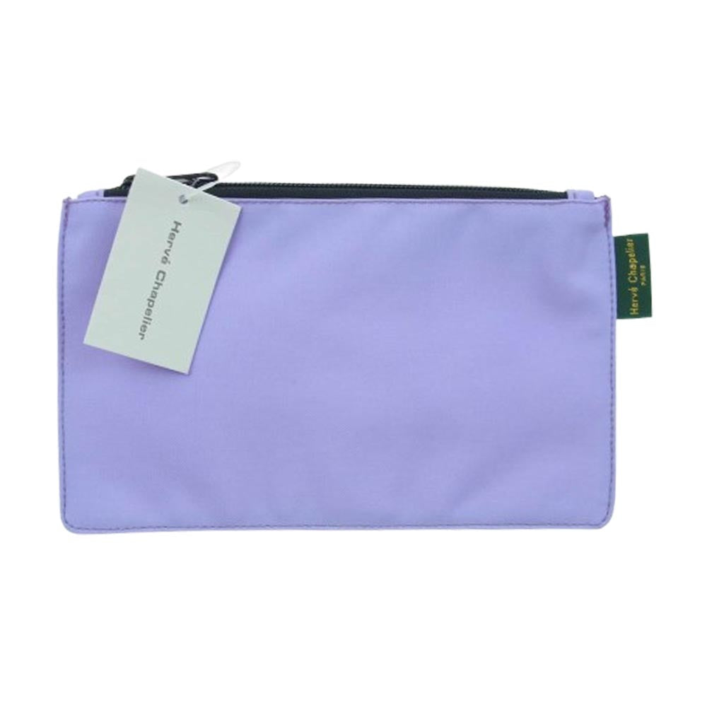 新品未使用　エルベシャプリエ　ポーチ　紫 Herve Chapelier エルベ・シャプリエ ナイロン フラット ポーチ