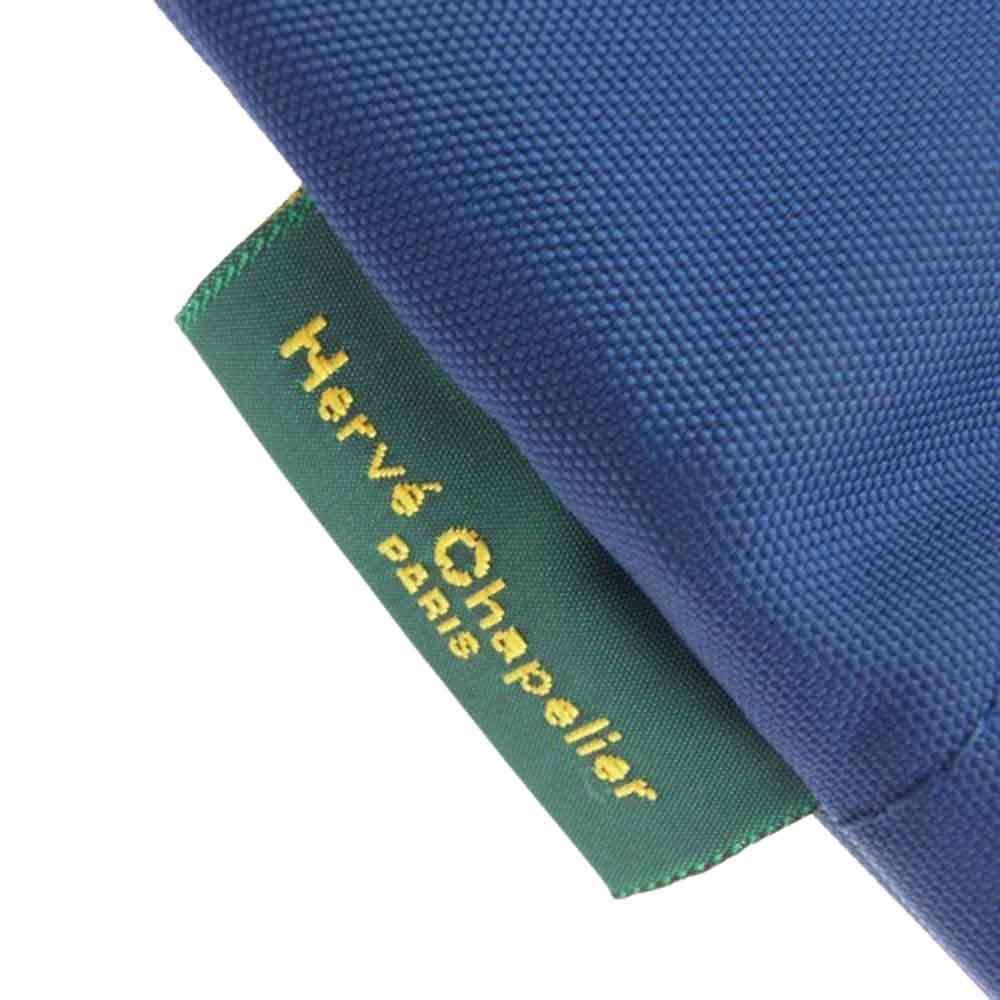 Herve Chapelier エルベ・シャプリエ 1028N ナイロン 舟型 トート バッグ ML ネイビー系【新古品】【未使用】【中古】