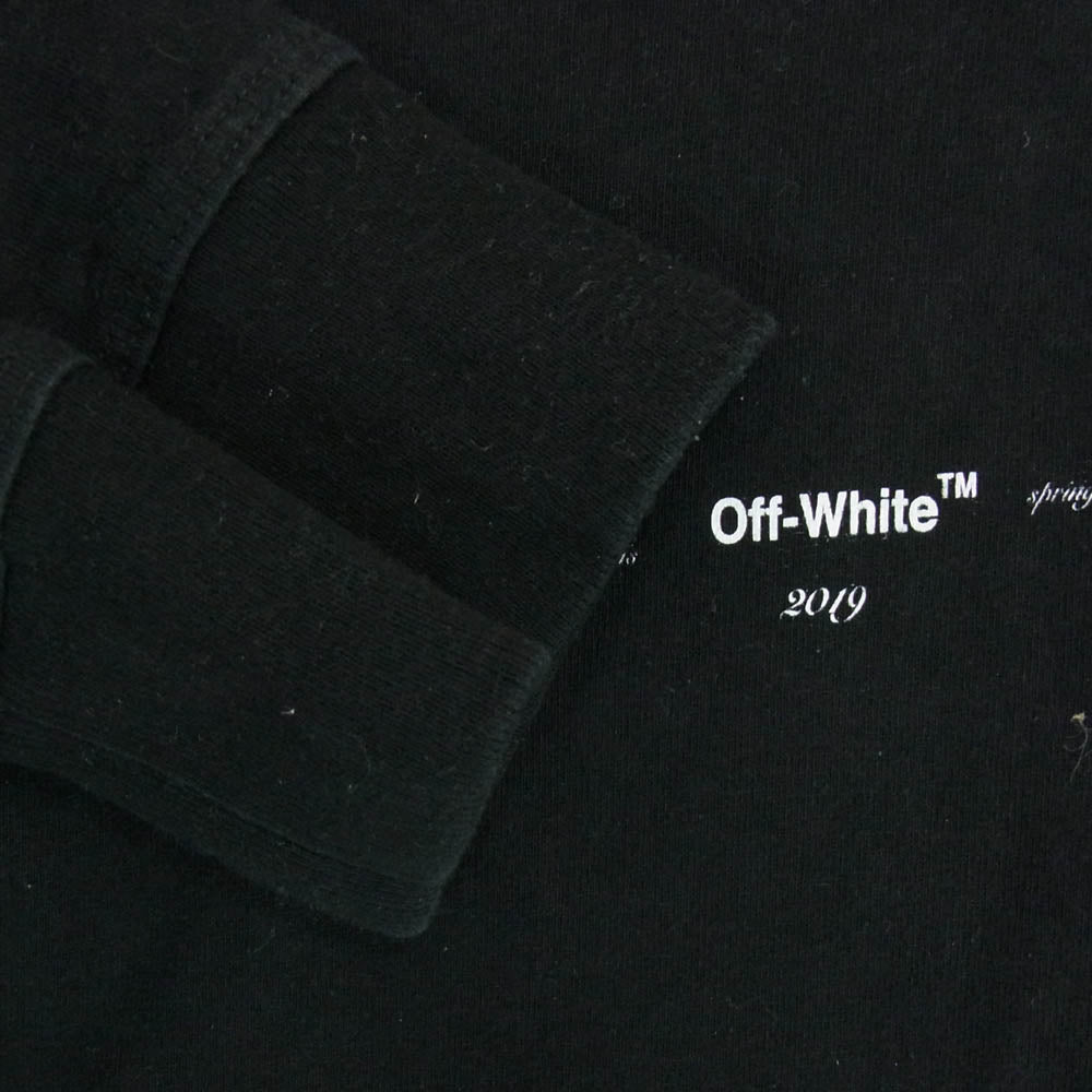 OFF-WHITE オフホワイト OMAB001R19185015 Diagonal STENCIL ステンシル アロー 長袖 Tシャツ ブラック系 L【中古】