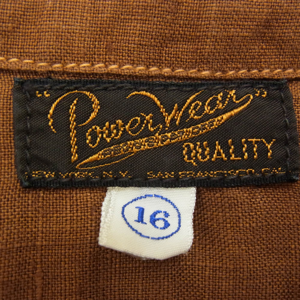 FREEWHEELERS フリーホイーラーズ POWER WEAR パワーウェア 半袖シャツ ブラウン系 16【中古】