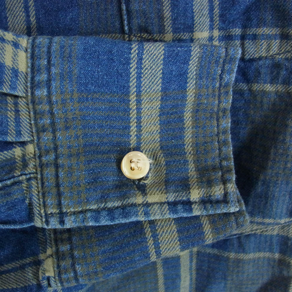 REMI RELIEF レミレリーフ コットン チェック シャツ ネイビー系 M【中古】