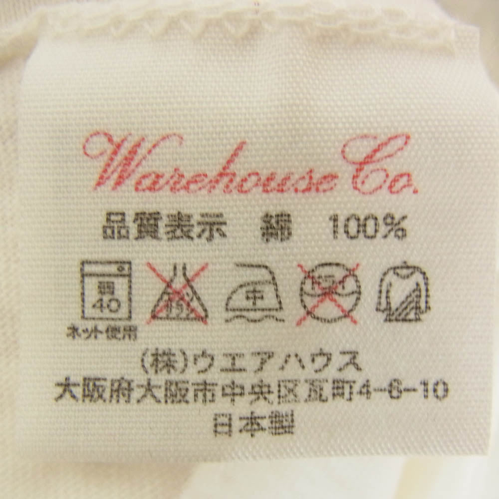 WAREHOUSE ウエアハウス HELLER'S CAFE ヘラーズカフェ WOLF HOUNDS 多色染み込みプリント Tシャツ ホワイト系 38【中古】