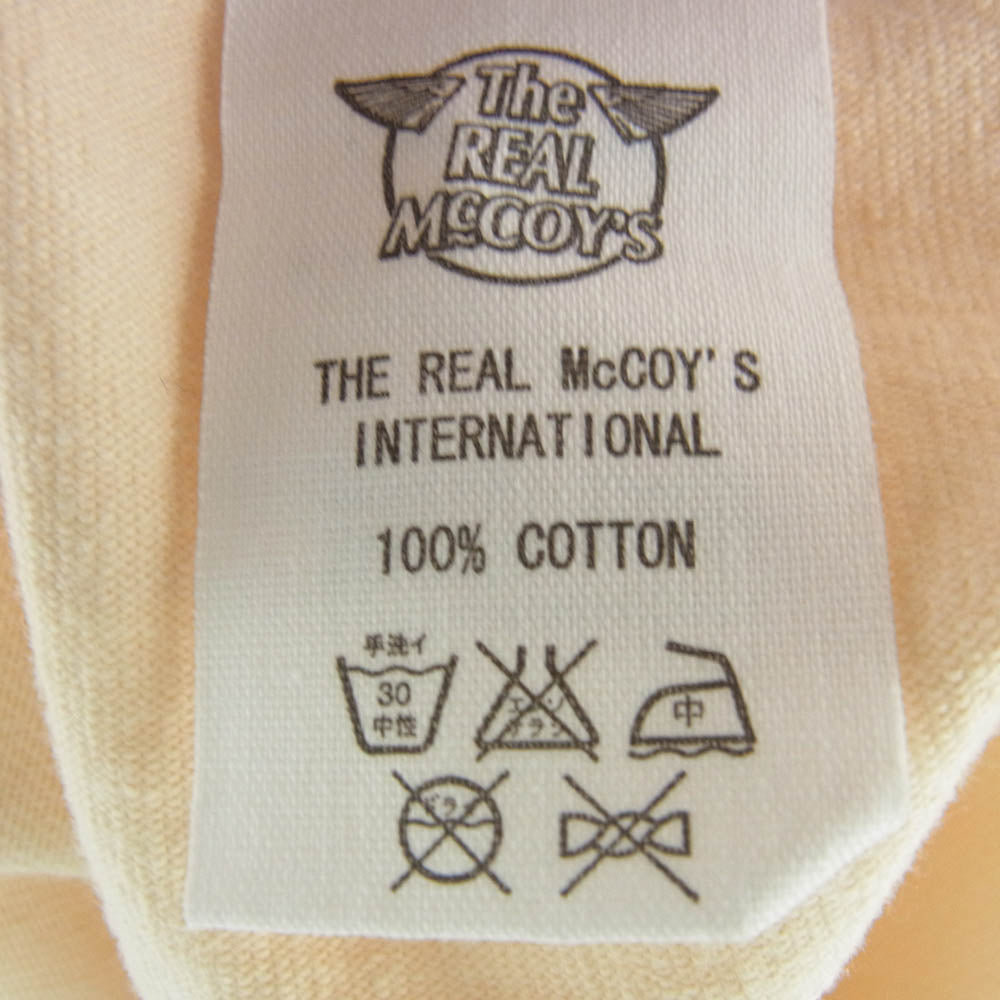 The REAL McCOY'S ザリアルマッコイズ MC15021 JOE McCOY ジョーマッコイ CAHインディアン プリント 半袖 Tシャツ ベージュ系 M【美品】【中古】
