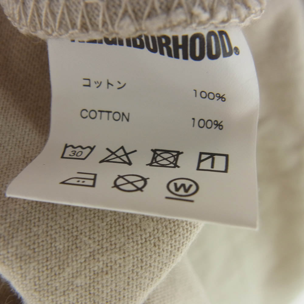 NEIGHBORHOOD ネイバーフッド NH-3 / C-TEE . SS フロントプリント バックロゴ クルーネック 半袖 Tシャツ ベージュ系 L【中古】