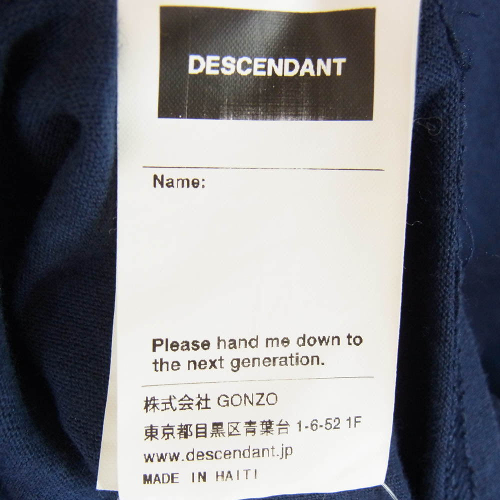 DESCENDANT ディセンダント 20SS 201NTDS-CSM02S CORAL SS TEE コーラル ロゴプリント クルーネック 半袖 Tシャツ ネイビー系 4【中古】