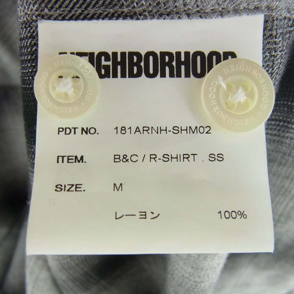 NEIGHBORHOOD ネイバーフッド 181ARNH-SHM02 B&C/R-SHIRT SS オンブレチェック 半袖 シャツ グレー系 M【中古】