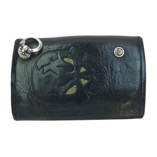 TRAVIS WALKER トラヴィスワーカー スカル インレイ ウォレット?財布 ブラック系【中古】