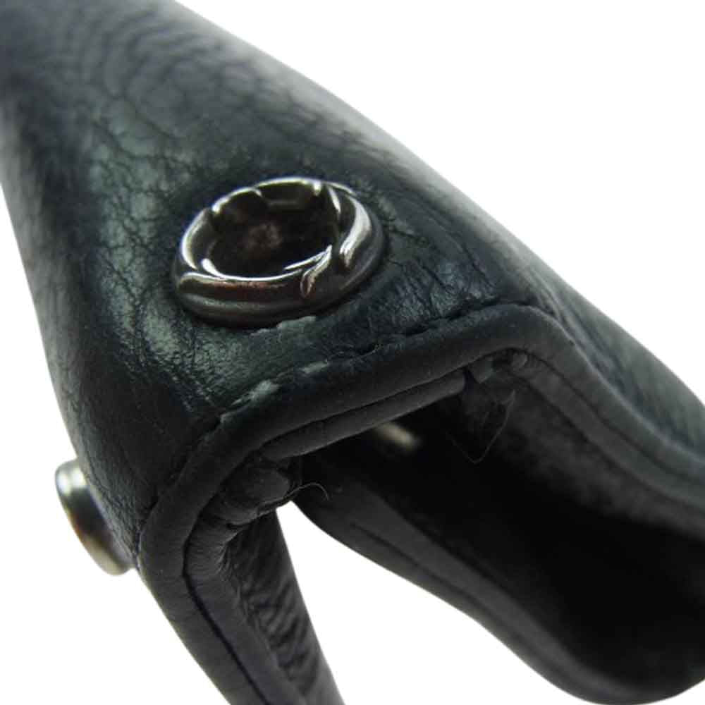 CHROME HEARTS クロムハーツ(原本無) 3FOLD 3フォールド クロスボタン レザーウォレット 三つ折り財布 ブラック系【中古】