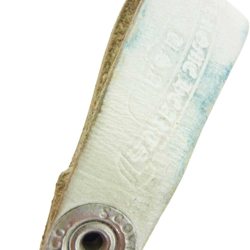 CHROME HEARTS クロムハーツ(原本無) BELT LOOP クロスボール ボタン レザー ベルト ループ ホワイト系【中古】