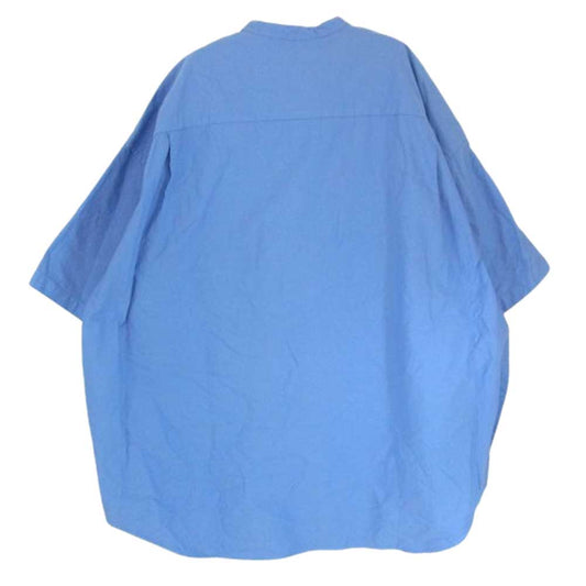 GRAPHPAPER グラフペーパー 23SS GM231-50232B Oversized Band Collar Shirt オーバーサイズ バンドカラー シャツ ブルー系 F【中古】