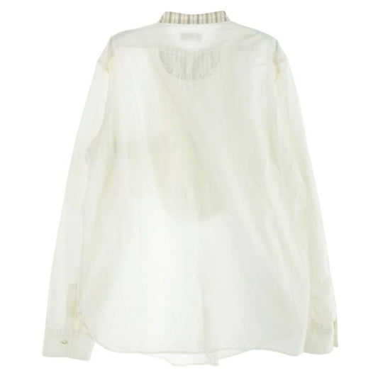JELADO ジェラード ストライプ切替 バンドカラー 長袖シャツ ホワイト系 XL【中古】
