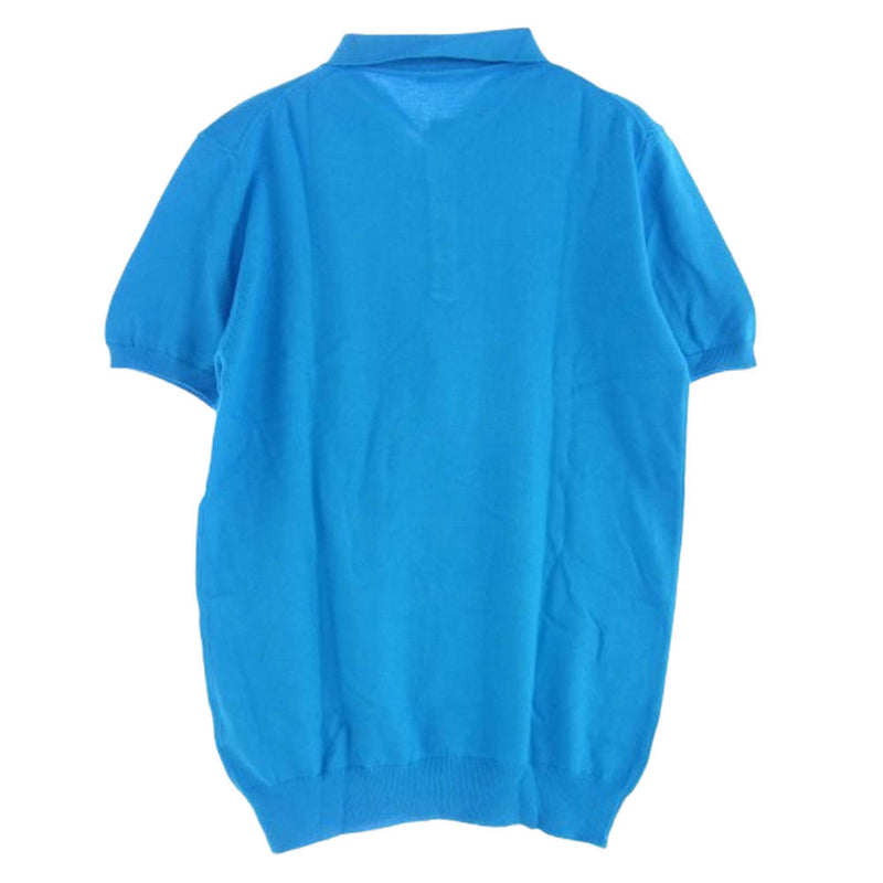 J6016 新品 アルコディオ イタリア製ニットポロシャツ ブルー系 L L＆Wデザイン】鹿の子ニットポロシャツ【AOKI公式通販】