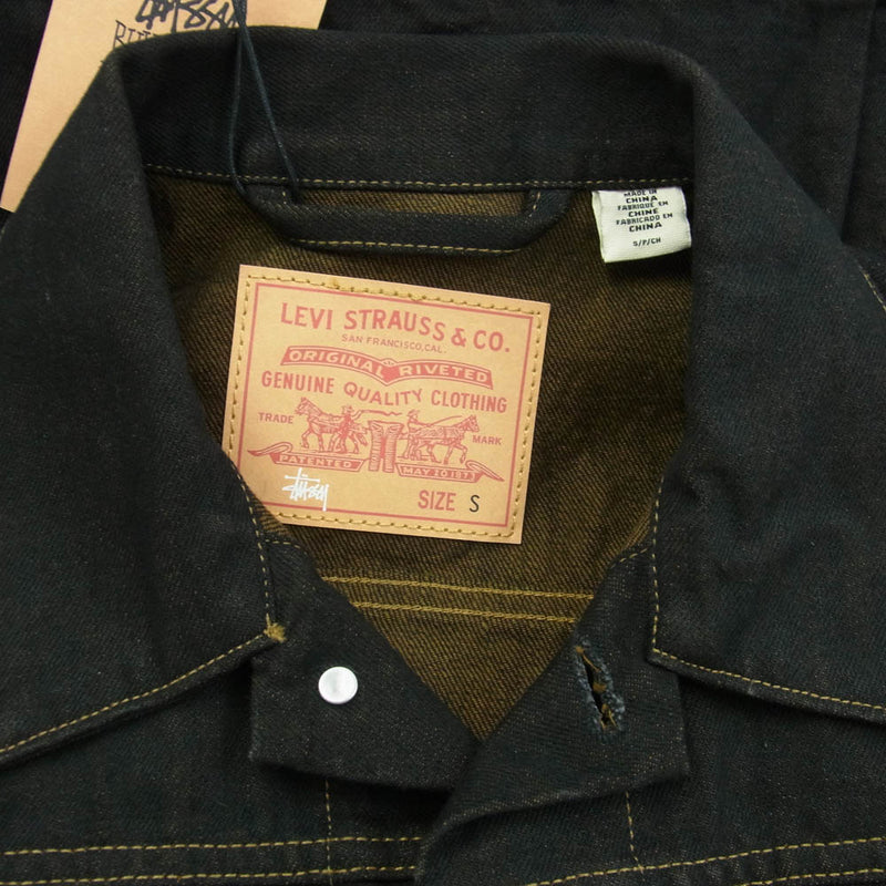 Levi's Stussy コラボ デニムジャケット XLサイズ ブラック 夢のコラボ！【STUSSY x Levi's】Levi's Type II ジャケット (STUSSY