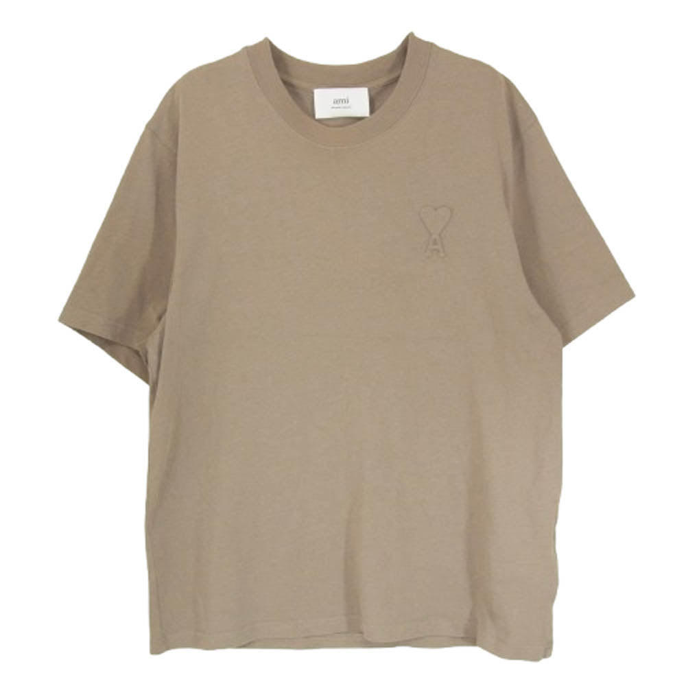 Ami Paris アミパリス 半袖 Tシャツ ベージュ S ハートロゴ 新品 AMI PARIS アミパリス UTS025.726 ハートロゴ エンボス クルーネック
