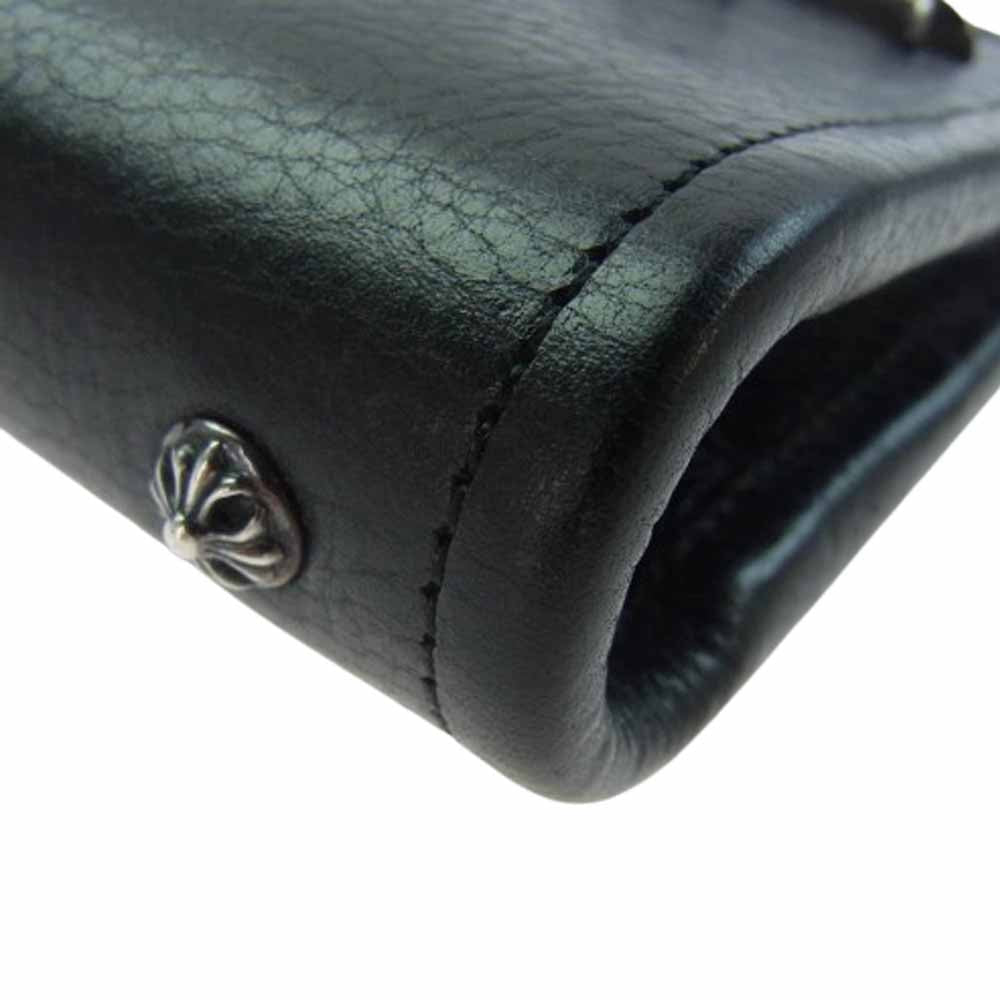 CHROME HEARTS クロムハーツ(原本無) AGENDA アジェンダ スモールCHクロス セメタリークロスパッチ レザー 手帳カバー ブラック系【中古】