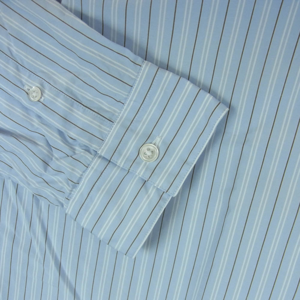 SOPHNET. ソフネット SOPH-250010 STRIPE REGULAR FIT SHIRT ストライプ レギュラー フィット 長袖 シャツ ライトブルー系 XL【新古品】【未使用】【中古】
