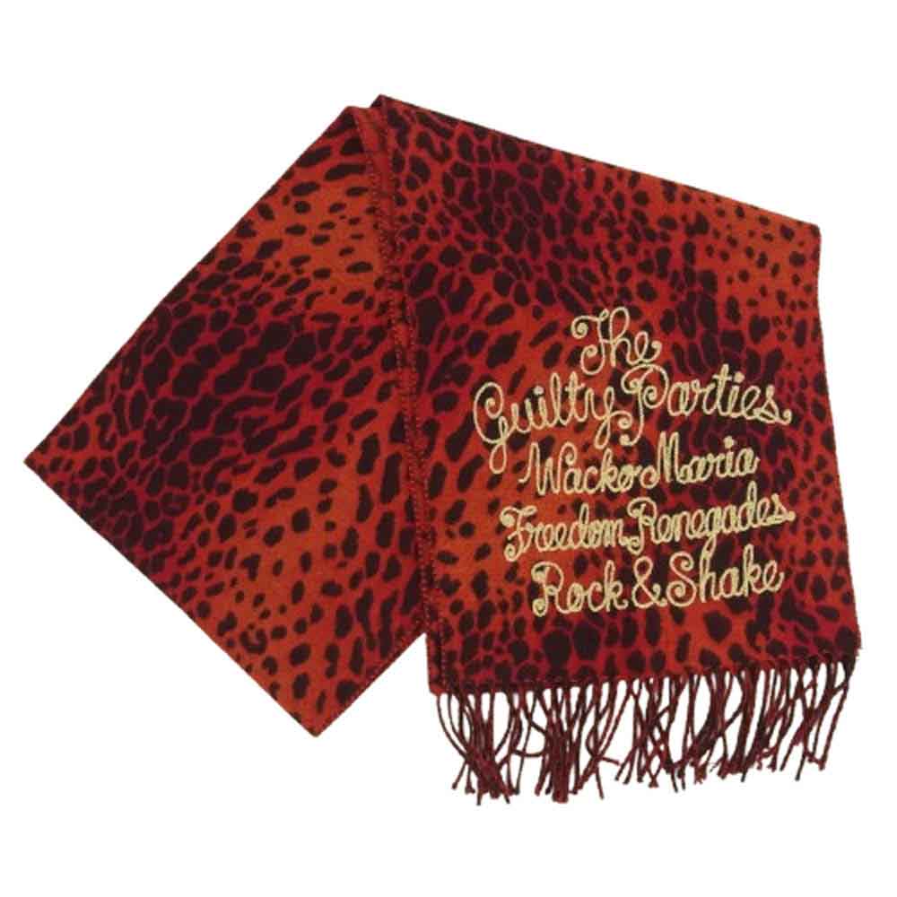 WACKO MARIA ワコマリア レオパード 刺繍 マフラー ストール レッド系