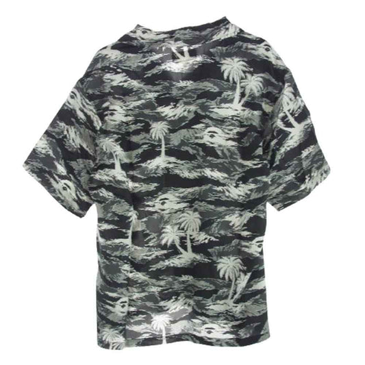 A BATHING APE アベイシングエイプ 1L30132306 PALM TREE CAMO OPEN COLLAR POCKET SS SHIRT カモ オープンカラー 半袖 シャツ ブラック系 L【新古品】【未使用】【中古】