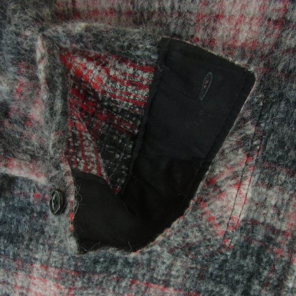 BEDWIN & THE HEARTBREAKERS ベドウィンアンドザハートブレイカーズ 24AW 24AB1741 WOOL BIG SHIRT BILLY ビッグ ウール チェック 長袖 シャツ ジャケット レッド系 グレー系 2【中古】