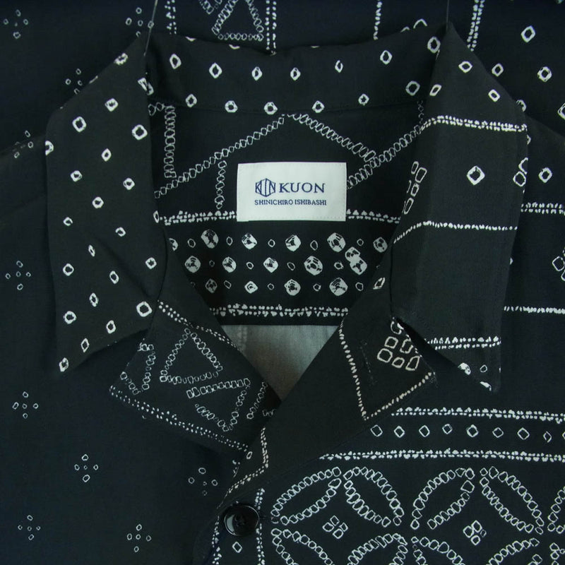 美品！HORN GARMENT バンダナ柄シャツ HIDE AND SEEK - Bandana Pattern S/S Shirt (BLACK