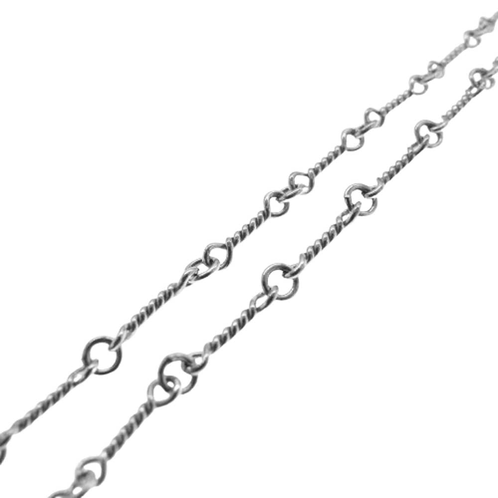 CHROME HEARTS クロムハーツ(原本無) 18KWG NECKCHAIN T 16inch ホワイトゴールド ツイストチェーン 16インチ ネックレス シルバー系【中古】