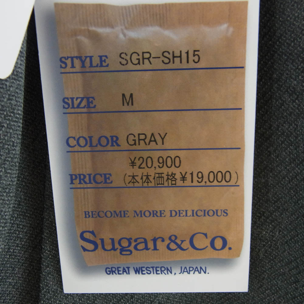 シュガーアンドコー SGR-SH15 beach resort shirt 半袖 オープンカラー シャツ グレー グレー系 M【新古品】【未使用】【中古】