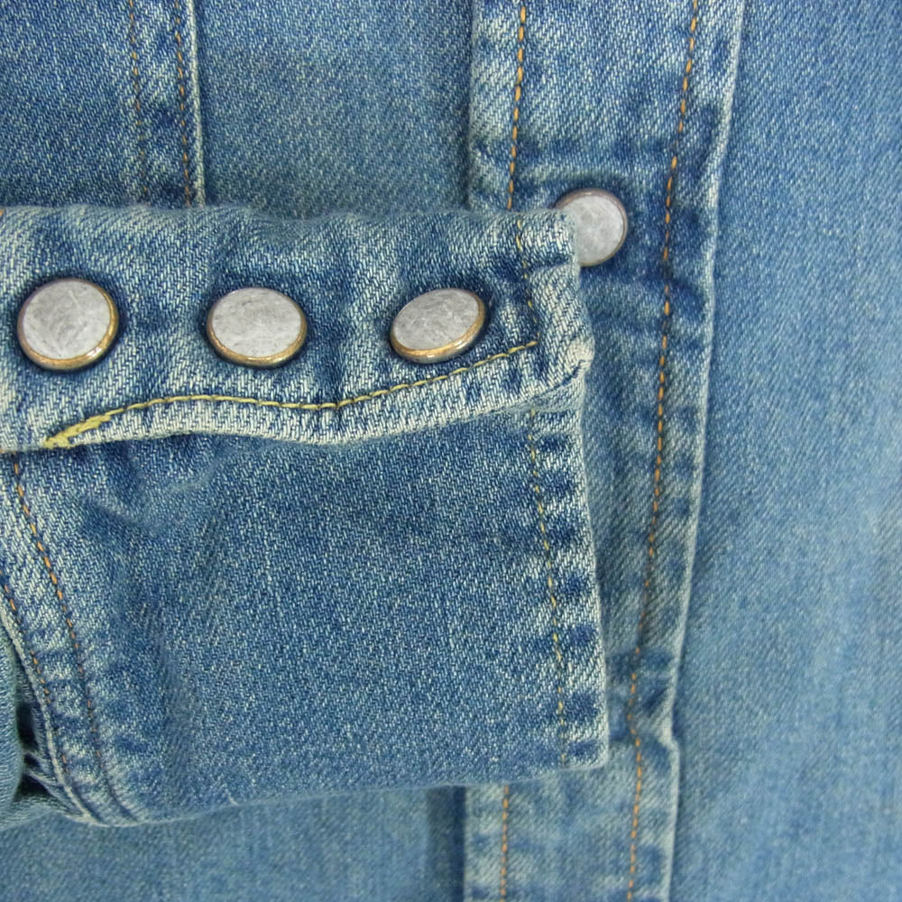 FOB ファクトリー F3506 DENIM WESTERN SHIRT デニム ウエスタン シャツ インディゴブルー系 M【新古品】【未使用】【中古】