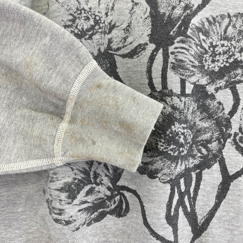 SAINT MICHAEL セントマイケル 24AW SM-YS1-0000-032 CREW SWT FLOWER GRAY フラワープリント ラグランスリーブ トレーナー スウェット グレー系 L【新古品】【未使用】【中古】