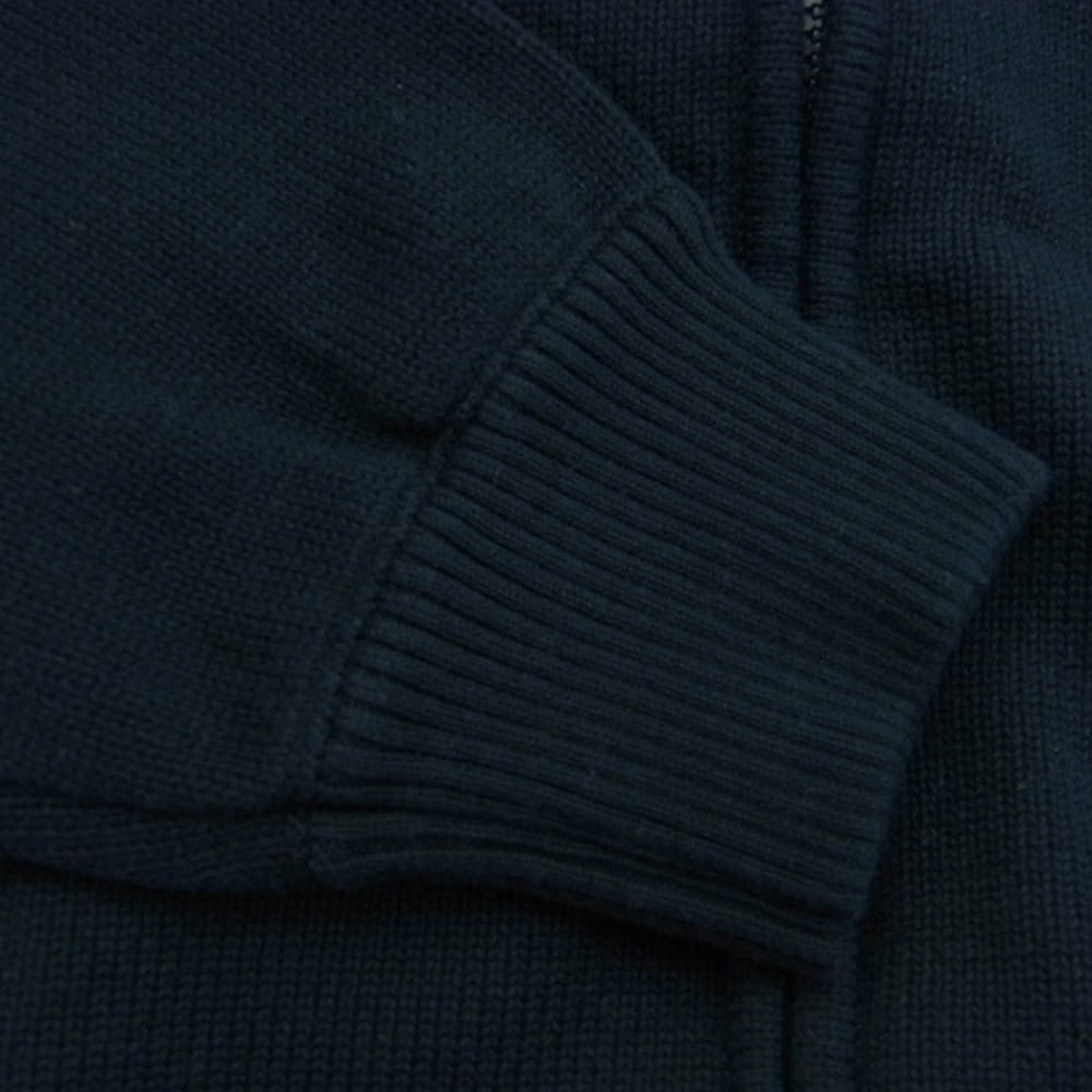 AVIREX アヴィレックス NAVAL STAND COLLAR ZIP KNIT JACKET ナバル スタンドカラー ジップ ニット ジャケット ミリタリー コットンニット カーディガン ネイビー系 M【新古品】【未使用】【中古】