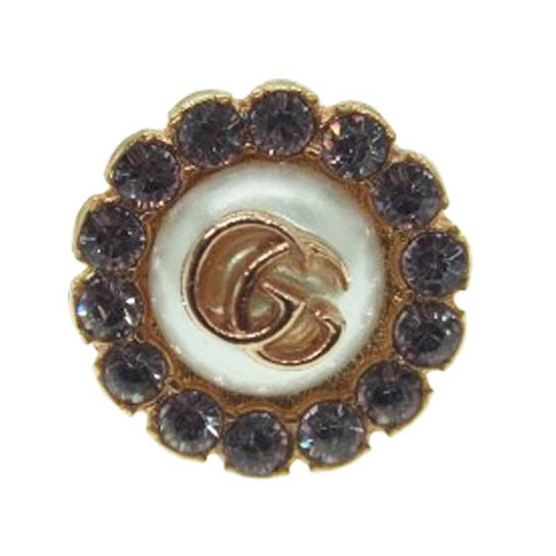 GUCCI グッチ ダブルG フラワー スタッズ ピアス ゴールド系【中古