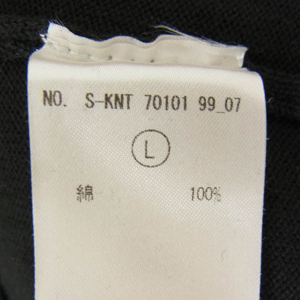 アルコディオ イタリア製 モックネック コットン 半袖ニット トップ Tシャツ ブラック系 L【中古】