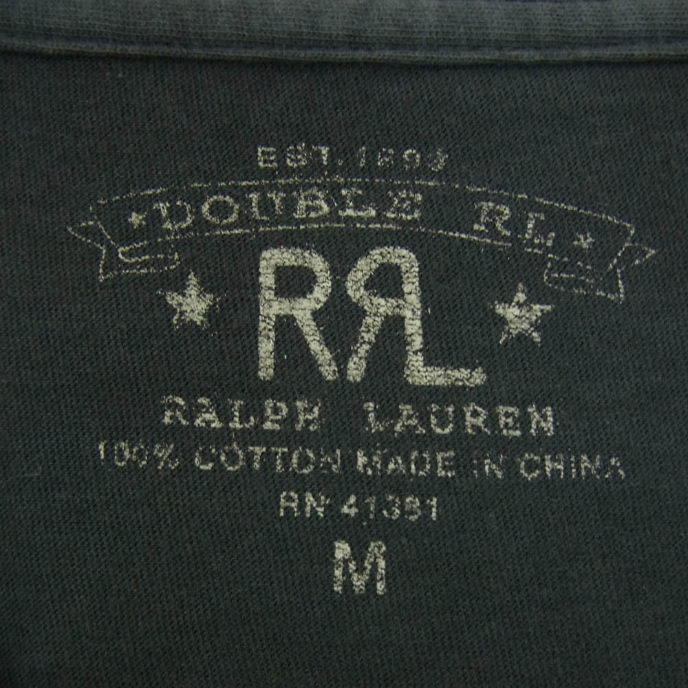 RRL ダブルアールエル 半袖 Tシャツ Vネック カットソー チャコール系 M【中古】