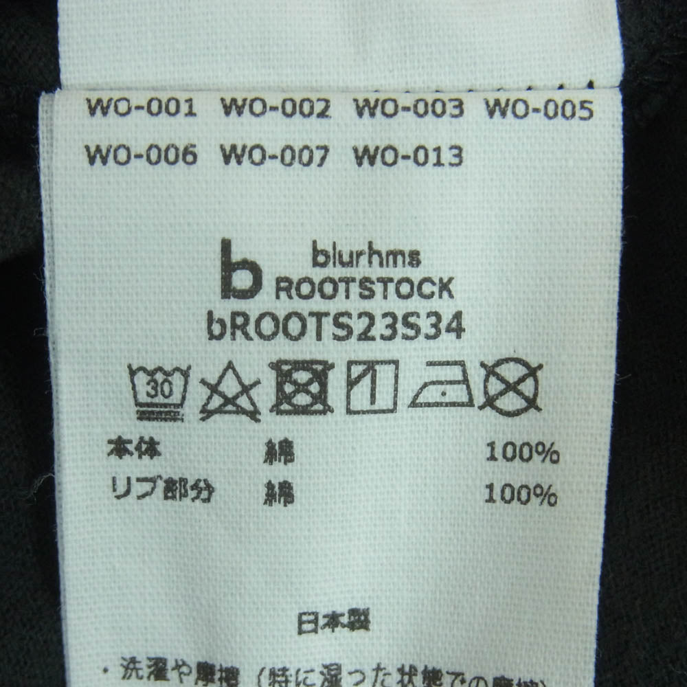 blurhms ブラームス 23SS bROOTS23S34 ROOTSTOCK ルーツストック POSTPUNK Print Tee BIG ロゴプリント ビック 半袖 Tシャツ ブラック系 2【中古】