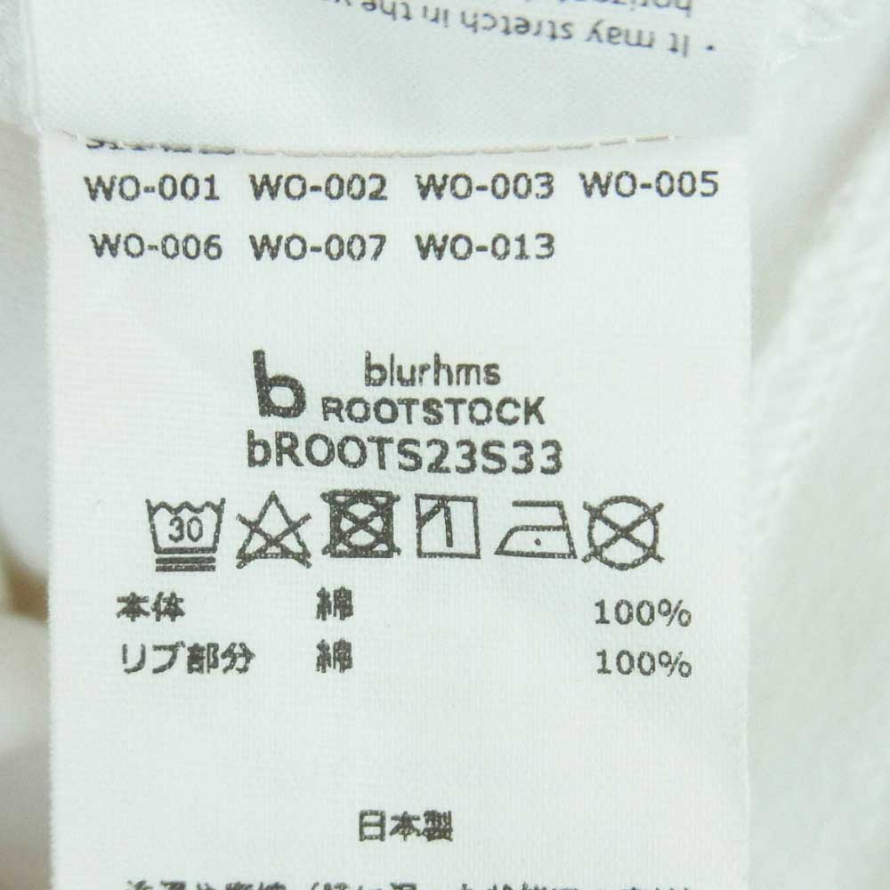 blurhms ブラームス bROOTS23S33 ROOTSTOCK ルーツストック POSTPUNK Print Tee BIG ロゴプリント ビック 半袖 Tシャツ ホワイト系 2【中古】